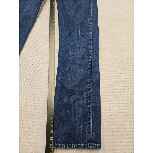 Levis 501 Jeans Mens 33 X 36 Button Fly Dark Wash 5 Pocket Denim - Picture 2 of 6